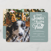 親愛Santa私は犬の写真おもしろいクリスマスを試した シーズンカード (正面/裏面)