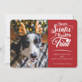 親愛Santa私は犬の写真おもしろいクリスマスホリデイを試した シーズンカード (正面)