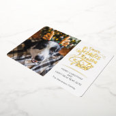 親愛Santa私は犬の写真おもしろいクリスマス金ゴールドを試した 箔シーズンカード (回転した状態)