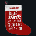 親愛Santa離れ Your Credit Card おもしろい Christmas スモールクリスマスストッキング<br><div class="desc">Santa親愛は離れ私のクレジおもしろいットストッキング</div>