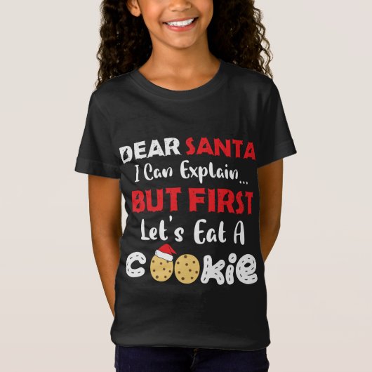 親愛Santa A食べ Cookieおもしろい Christmas Cookie Ba Tシャツ (正面)