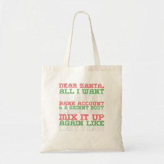 親愛Santa All I Want Fat Bank Account トートバッグ