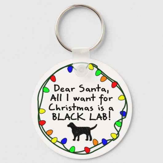 親愛Santa Black Lab キーホルダー (正面)