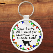 親愛Santa Black Lab キーホルダー (正面)