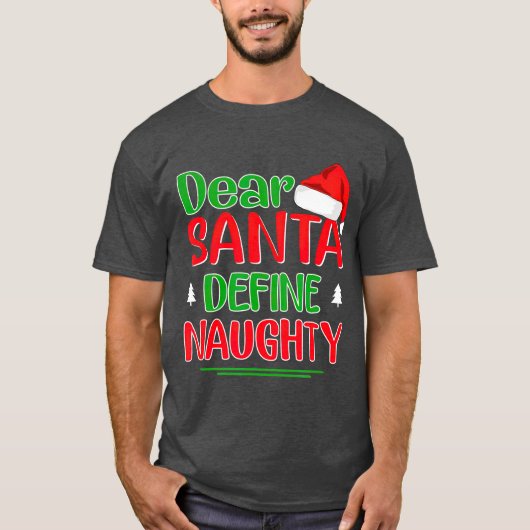 親愛Santa Defineいけな Christmasおもしろい Christmas Tシャツ (正面)