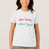 親愛Santa Defineお子さおもしろいんクリスマスTシャツ トライブレンドTシャツ (正面)