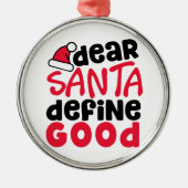 親愛Santa Defineグッドおもしろいクリスマス電話 メタルオーナメント (正面)
