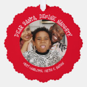 親愛Santa Defineフォトクいけなリスマス オーナメントカード (正面)