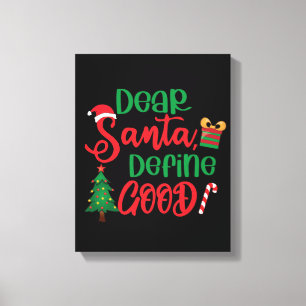 親愛Santa Define Good Christmasおもしろい キャンバスプリント