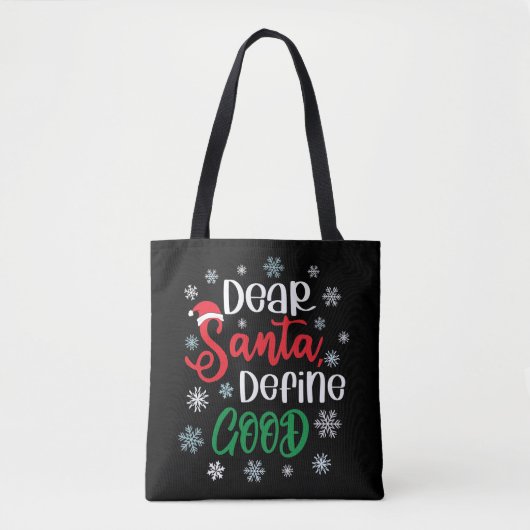 親愛Santa Define Good Christmasおもしろい トートバッグ (正面)