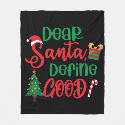 親愛Santa Define Good Christmasおもしろい フリースブランケット (正面)