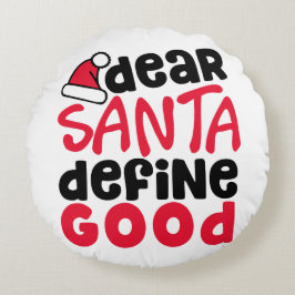 親愛Santa Define Good Christmasおもしろい ラウンドクッション