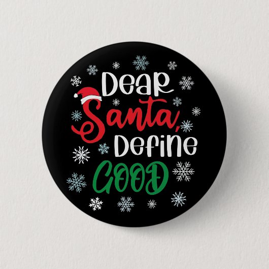 親愛Santa Define Good Christmasおもしろい 缶バッジ (正面)