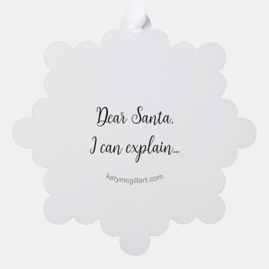 親愛Santa Iはアート紙オーナメントカード オーナメントカード (裏面)