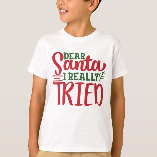 親愛Santa I本当にクリスマスの新年の贈り物を試した Tシャツ (正面)