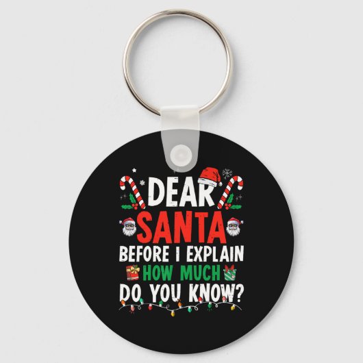 親愛Santa I説明できるおもしろいクリスマス子供たち大人 キーホルダー (正面)