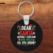 親愛Santa I説明できるおもしろいクリスマス子供たち大人 キーホルダー (正面)