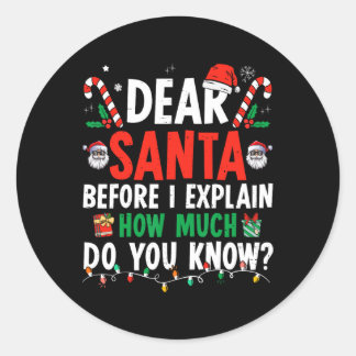 親愛Santa I説明できるおもしろいクリスマス子供たち大人 ラウンドシール