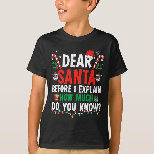 親愛Santa I説明できるおもしろいクリスマス子供たち大人 Tシャツ (正面)