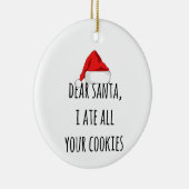 親愛Santa I食べは全てのクッキーおもしろい Christmas セラミックオーナメント (右)