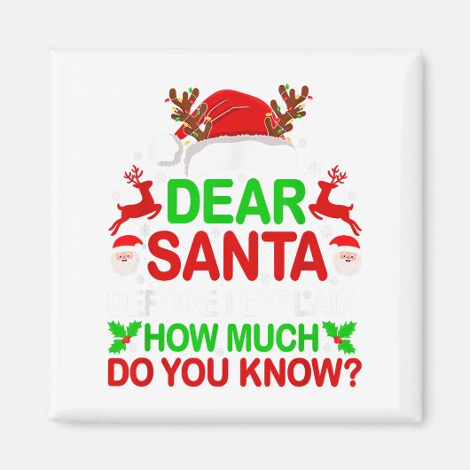 親愛Santa I Can Explain おもしろい Christmas Shirts Ki マグネット (正面)