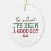親愛Santa I've Good Boy, Dog Photo セラミックオーナメント (左)