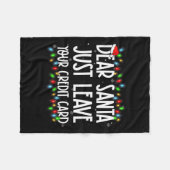 親愛Santa Just 離れ Your Credit Cardクリスマスファミリー フリースブランケット (正面(横))