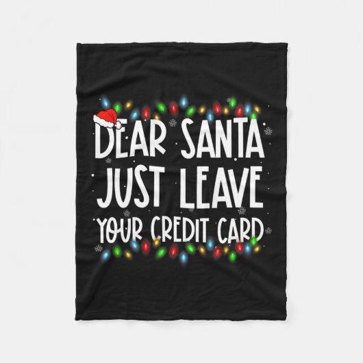親愛Santa Just 離れ Your Credit Cardクリスマスファミリー フリースブランケット (正面)