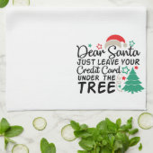 親愛Santa Just 離れ Your Credit Card |おもしろい | キッチンタオル (折り畳み)