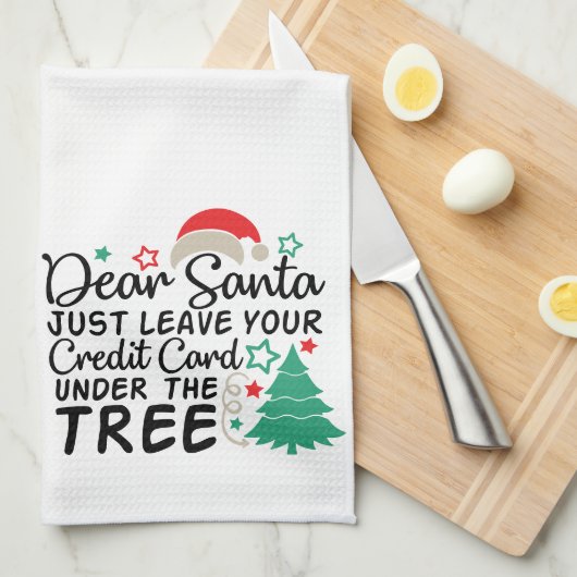 親愛Santa Just 離れ Your Credit Card |おもしろい | キッチンタオル (四つ折り)