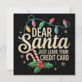 親愛Santa Just 離れ Your Credit Card Christmas シーズンカード (正面)