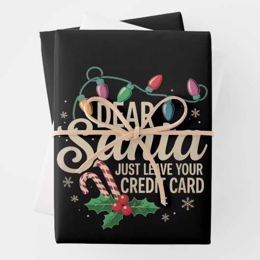 親愛Santa Just 離れ Your Credit Card Christmas ラッピングペーパーシート (インサイチュ)