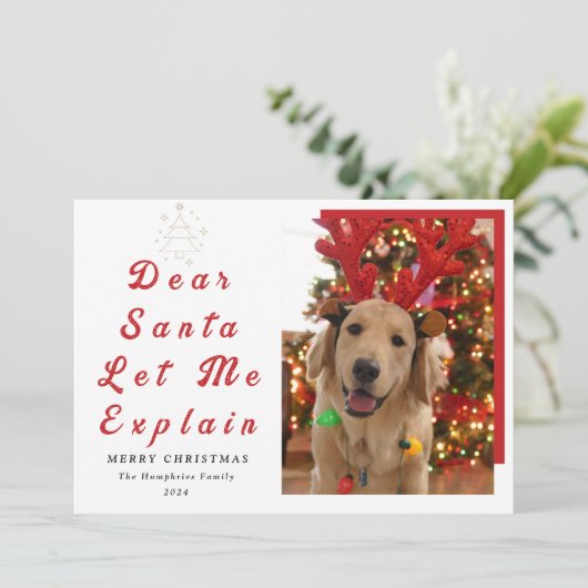 「親愛Santa, Let Me Explain -おもしろい写真クリスマス シーズンカード (スタンド正面)