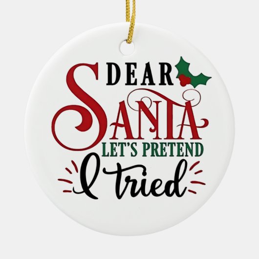 親愛Santa Let's Furing I have Try セラミックオーナメント (正面)