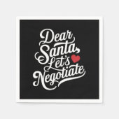 親愛Santa Let's Negotiate おもしろい Christmas Gift スタンダードカクテルナプキン (正面)