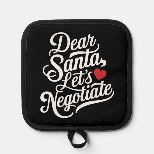 親愛Santa Let's Negotiate おもしろい Christmas Gift 鍋敷き (正面)