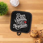 親愛Santa Let's Negotiate おもしろい Christmas Gift 鍋敷き (トップダウン)