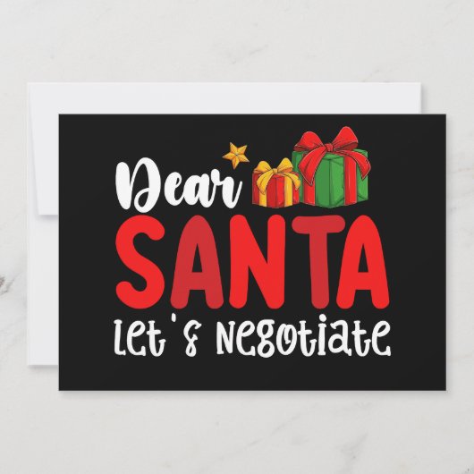 親愛Santa Let's Negotiate Family Christmas Holida 招待状 (正面)