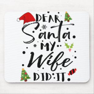 親愛Santa My Wife It おもしろい Christmas Pajama F マウスパッド