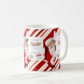 親愛Santa Niceリスト証明書赤キャンディストライプ コーヒーマグカップ (正面右)