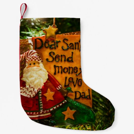 親愛Santa Send Money スモールクリスマスストッキング (正面)