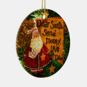 親愛Santa Send Money セラミックオーナメント (右)