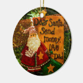 親愛Santa Send Money セラミックオーナメント (左)