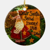 親愛Santa Send Money セラミックオーナメント (裏面)