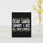 親愛Santa Sorry I 食べ All Cookieクリスマス カード (黄色い花)