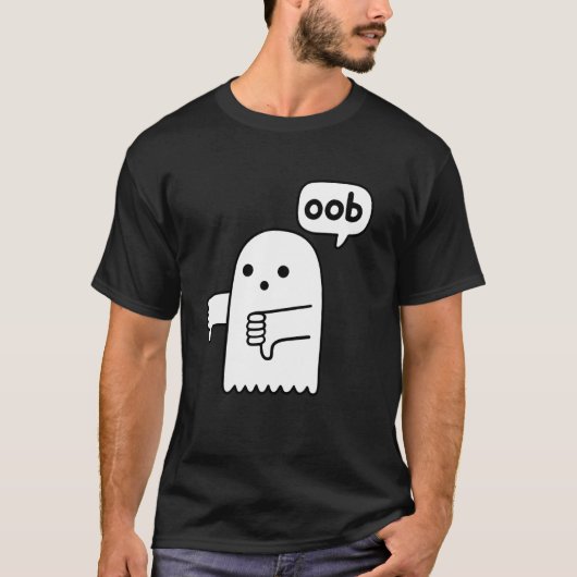 親指おもしろい下の幽霊が大非難を叫ぶ Tシャツ (正面)