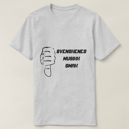 親指および文字スウェーデン音楽好み Tシャツ (デザイン正面)