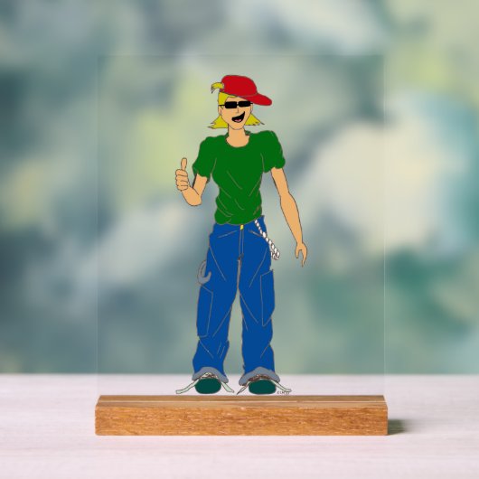 親指で立てる アクリルサイン (ニュートラル)