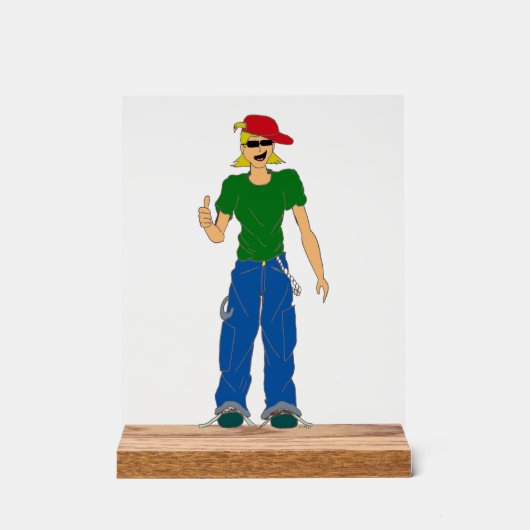 親指で立てる アクリルサイン (正面)