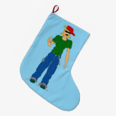 親指で立てる ラージクリスマスストッキング (正面 (吊り時))